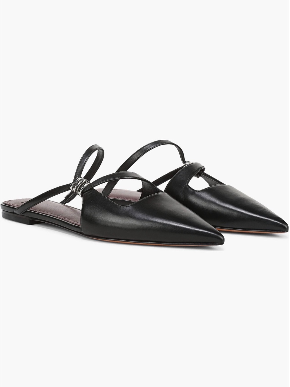 VINCE Black Leather Pointed-Toe Mule - Picture 9 of 10